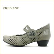 vigevano  ビジェバノ　vg7025dgy　ダークグレイ　【靴職人手作りの１足・・小意気なパンチング素材・　vigevano ベルトパンプス】