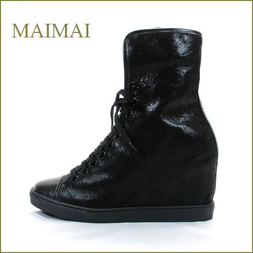 maimai　マイマイ mm01bl  ブラック　【かっこいいのが好き。暖かムートン・maimai ヒールアップ ブーツ】