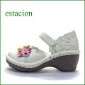 estacion エスタシオン靴  et140iv　アイボリー　【ポイントはカカト！可愛いフラワーカット。。エスタシオン靴・・お花の ワンベルト】