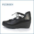 fizzreen  フィズリーン  fr1834bl  ブラック　【そう！ダブルでフワフワ・・気持いいやすらぎインソール・・・fizzreen・・ひもひもリボン・ウェッジ】