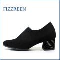 fizz reen  フィズリーン　fr1990bl　ブラック　【新鮮！ぴかぴかラメとスタッズヒ―ル・・　fizzreen 　きれいパンプス】