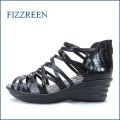 fizzreen   フィズリーン  fr6840bl 　ブラック　【おしゃれラインメッシュ・・気持の良いつぶつぶクッション。。fizzreen　ブ―ティーサンダル】