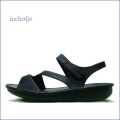 incholje インコルジェ in8888bl 　ブラック　【アーチにフィットする柔らかソール。ピタッと面ファスナー・incholje　ペタンコ サンダル】