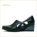 INVINA  インビナ　iv4048bl　ブラック　【きれいなシルエット・柔らかレザーで快適　INVINA　ウェッジソール パンプス】