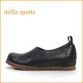 MILLA SPORTS / ミラスポーツ   mi02bl ブラック　【可愛いラウンドトー・楽らく幅広ウィズ ４Ｅ　milla　sports　合わせやすい シンプル パンプス】