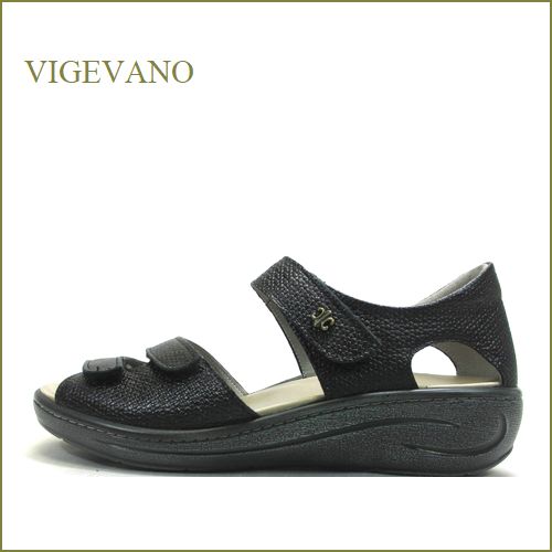 vigevano ビジェバノ　vg1703bl　ブラック　【３つのアーチをサポート  快適優秀なインソール  vigevano 手作りコンフォートサンダル】