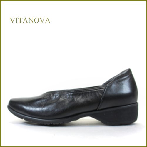 vitanova　ビタノバ　vt8360bl  ブラック　【小足にみせる チョット深めのＶカット・・バツグンの軽さとクッション。vitanova シンプル カッタ―パンプス】