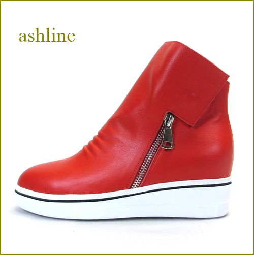アシュライン ashline　as15882re　レッド　【オ―ルシーズン大活躍！！注目度アップの可愛いシンプルデザイン。。ashline・ハイカットスニーカー】