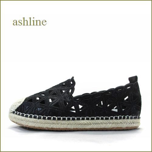 ashline アシュライン as7111bl ブラック　【上品おしゃれな・ししゅう＆ダイヤグラムカット。 ashline　フィットするエスパドリュー】