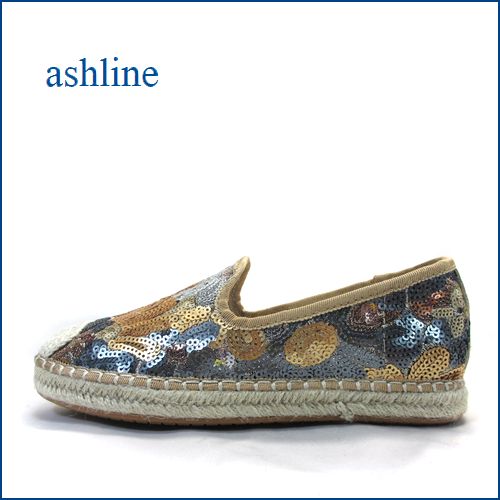 ashline アシュライン as7112go ゴールド　【新鮮おしゃれ素材・・お花模様のスパンコール。。 ashline　フィットするエスパドリュー】