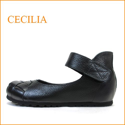 セシリア　cecilia  ce5001bl　ブラック　【可愛いメッシュのトゥ・フィットするアンクルベルト・cecilia・巾広４Ｅ パンプス】