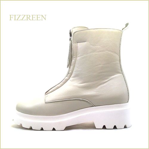 fizzreen　フィズリーン　fr2547gy ライトグレー 【人気のデザインで歩こう・スカートやパンツインのコーデで可愛さアップ！fizzreen フロントジップブーツ】