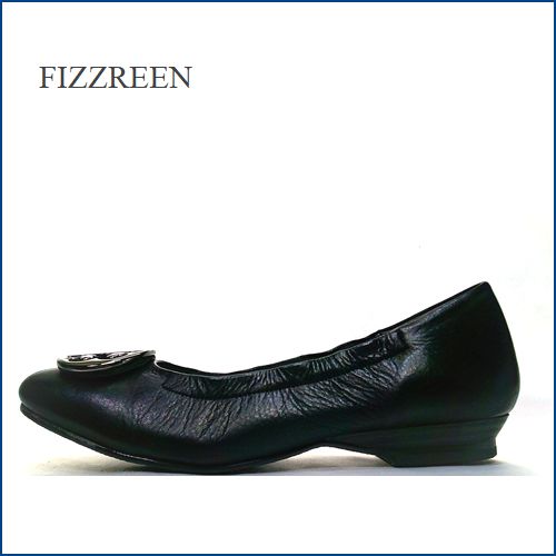 FIZZ REEN　フィズリーン fr300bl 　ブラック　【素敵なアクセサリー　さすが ロングセラーの履き心地　fizzreen　フラットパンプス】