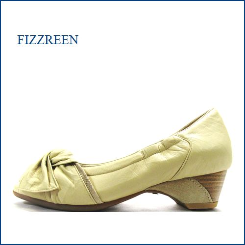 FIZZREEN  フィズリーン　fr8720bg 　ベージュ　【指が出すぎず ぴったり ＦＩＴ・ちょびっとオープントゥの・fizzreen・ 可愛いリボンパンプス】