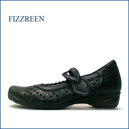 fizzreen　フィズリーン　fr2529bl　ブラック　【どんどん歩ける快適ソール・・柔らかフィット・fizzreen　ベルト パンプス】