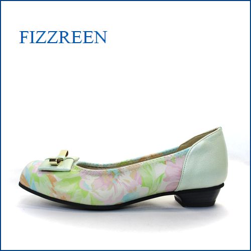fizz reen フィズリーン fr3283mt  フラワーミント　【かわいい上品リボン・・ぴったりフィットする・・・ｆｉｚｚｒｅｅｎ・柔らかレザー・ローヒール パンプス】