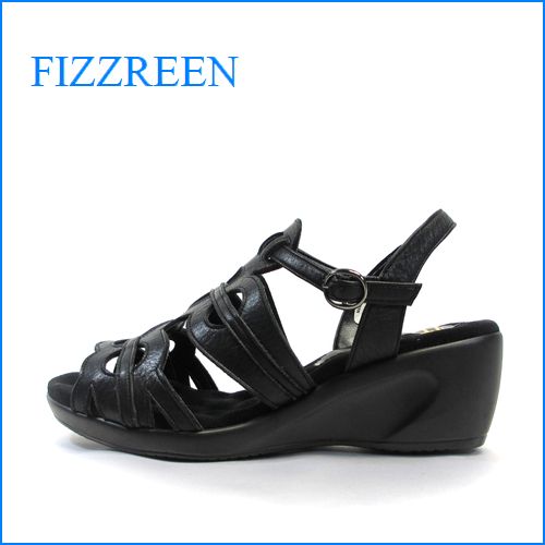 fizzreen フィズリーン fr5514bl ブラック　【新開発！前すべり防止の・・こぶこぶクッション・・fizzreen ・ウェッジサンダル】