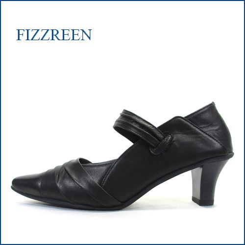 fizzreen フィズリーン パンプス fr6827bl 　ブラック　【ソフトなカカトで靴ずれしない・ベルトでフィット。。履きやすい fizzreen パンプス】