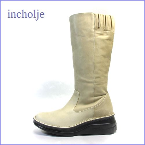 incholje　インコルジェ　in8375gg  グレージュ  【人気のラウンド・ロング。。ずっと履きたい・・incholje 楽らくＦＩＴブーツ。。】