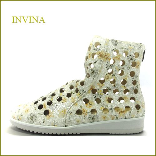 INVINA　インビナ iv2009bg 　ベージュフラワー　【優しい気持ちになれる・可愛い 小花模様の・　INVINA　スウィートなショートブーツ】