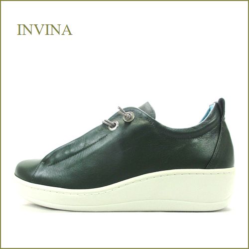 INVINA　インビナ iv2560gr　グリーン　【少し厚底の可愛いデザイン・INVINA　歩行に優しい 安らぎのウェーブ調インソール】