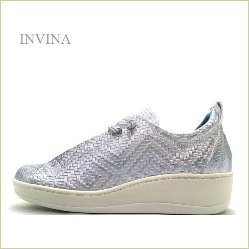INVINA　インビナ iv2560sl 　シルバー　【 シルバーおしゃれ限定素材　安らぎのウェーブ調インソール　INVINA ゴムレースのスリッポン】