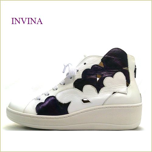 INVINA　インビナ   iv2585wt 　ホワイト　【オシャレで可愛いハートのデザイン・INVINA　幅広４Ｅの歩行に優しい 快適なショート】