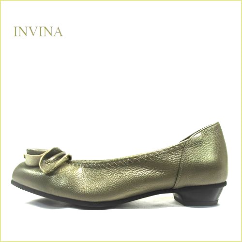 INVINA インビナ iv3270bz   オークメタ　【グルグルリボンかわいい・・足に吸いつく履き心地　invina ソフトレザーパンプス】