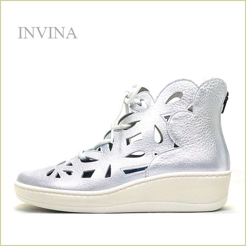 INVINA　インビナ iv4452sl 　シルバー【きれいなフラワーカット　お洒落度アップする　INVINA　 エレガントなレースアップスタイル】