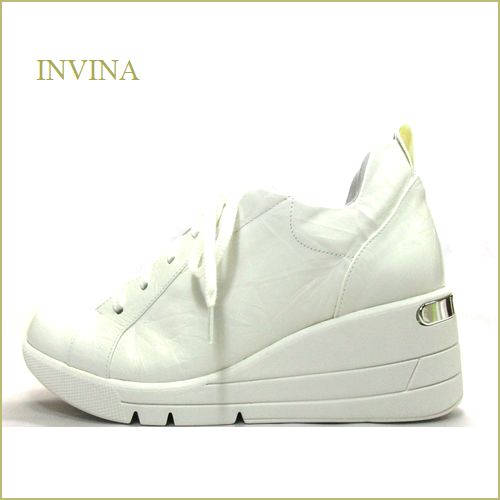 INVINA　インビナ iv9201iv 　アイボリー 【ピューマしわ加工のオシャレ素材・・ヒールアップで綺麗な姿勢　INVINA　エレガント スニーカー】
