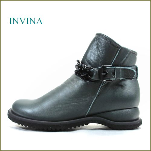 INVINA  インビナ  iv1425dmo 　ダークモス　【幅の広いラウンドトー・柔らかい一枚革の履き心地。。INVINA　かわいいのアンクルブーツ】