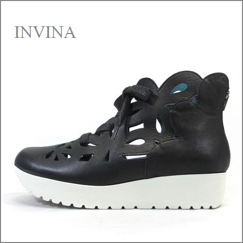 invina　インビナ iv4452bl 　ブラック　【可愛いフラワーカット・・・リラックス効果のインソール。。invina　大人のスニーカースタイル】