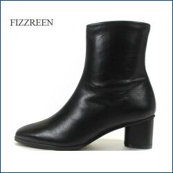 fizzreen　フィズリーン　fr2521bl  ブラック 【もっちりした柔らかレザー・・綺麗なシルエット・・fizzreen シンプルなショートブーツ】