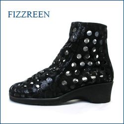 fizz reen フィズリーン fr2750bl  ブラック　【水玉がいっぱい・ときめき 新鮮素材・・fizz reen　・パンチングブーツ】