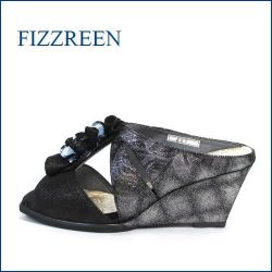 fizz reen フィズリーン fr457bl ブラック　【足をつつんで、ふわっとクッション・・ＦＩＺＺＲＥＥＮ・・・・可愛いフリフリお花・ミュール】