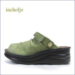 incholje　インコルジェ　in4039ka カーキ 【よく馴染む柔らかレザー・やさしく足を包んでフィット・incholje ミュール サンダル】
