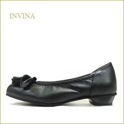 INVINA  インビナ  iv3270bl  ブラック　【グルグルリボンかわいい・・足に吸いつく履き心地　invina ソフトレザーパンプス】