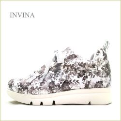 INVINA　インビナ iv50295gy　グレイフラワー　【お花で可愛さアップ！やさしい履き心地・INVINA 外反母趾対策の厚層インソール スニーカー】