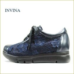 INVINA　インビナ iv577243nv 　ネイビー【お花のレース素材で可愛さアップ！INVINA 外反母趾対策の厚層インソール　大人スニーカー】