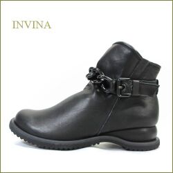 INVINA  インビナ  iv1425bl 　ブラック　【幅の広いラウンドトー・柔らかい一枚革の履き心地。。INVINA　かわいいのアンクルブーツ】