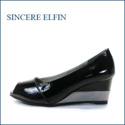 sinsere elfin シンシアエルファン si7065bl ブラック　【すっきりエナメル・・楽にＦＩＴする クッション構造・・ sinsere elfin・２段ウェッジパンプス】