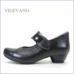 vigevano  ビジェバノ　vg7002bｌ　ブラック　【靴職人手作りの１足・・オシャレくるみボタン・　vigevano ベルトパンプス】
