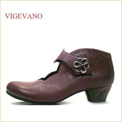 ビジェバノ　vigevano　vg7558wi　ワイン　【靴職人手作りの１足・・綺麗にすっきりフラワーカット・・　vigevano ベルトパンプス】