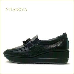 VITANOVA ビタノバ vt6975bl 　ブラック　【新鮮・注目 ローファースタイル！ vitanova　 履きやすい、大活躍のリング＆スリッポン】