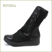 INVINA　インビナ iv2131bl 　ブラック　【新鮮感覚・オシャレに履こう！可愛いファスナーデザイン・INVINA　ストレッチニットのショートブーツ】