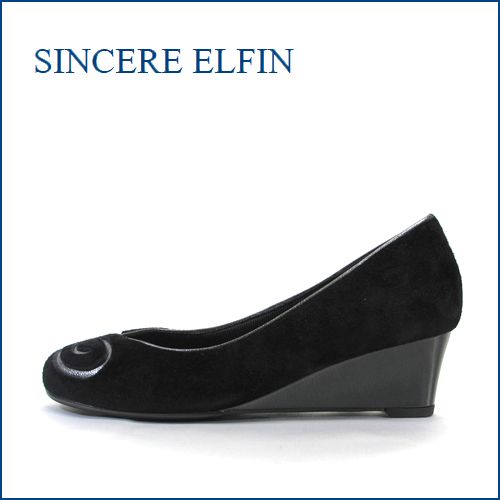 sinsere elfin シンシアエルファン si4205bl ブラック　【柔らかいシルキーな履き心地・・すっきりＶカット・sinsere elfin・ウェッジソール】