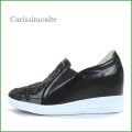 カリシモアルテ　carissimo alte　cs16991bl 　ブラック　【可愛さ満点・・ラインストーン＆お花レース・ carissimoalte　インヒール・スリッポン】