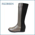 fizz reen フィズリーン fr1460ch チャコール　【新鮮・・レザーとシルキーストレッチ。。。可愛いラウンドトゥ。。フィズリーン 安心のび～る上品ブーツ】