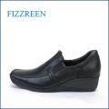 fizz reen フィズリーン fr2408bl  ブラック　【つちふまずクッションで・・アーチがリラックス・・・FIZZREEN・・ウェッジソール・スリッポン】