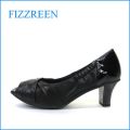 fizzreen  フィズリーン  fr7048bl  ブラック　【指が出すぎず ぴったり ＦＩＴ・ちょびっとオープントゥの・fizzreen・ クッションパンプス】